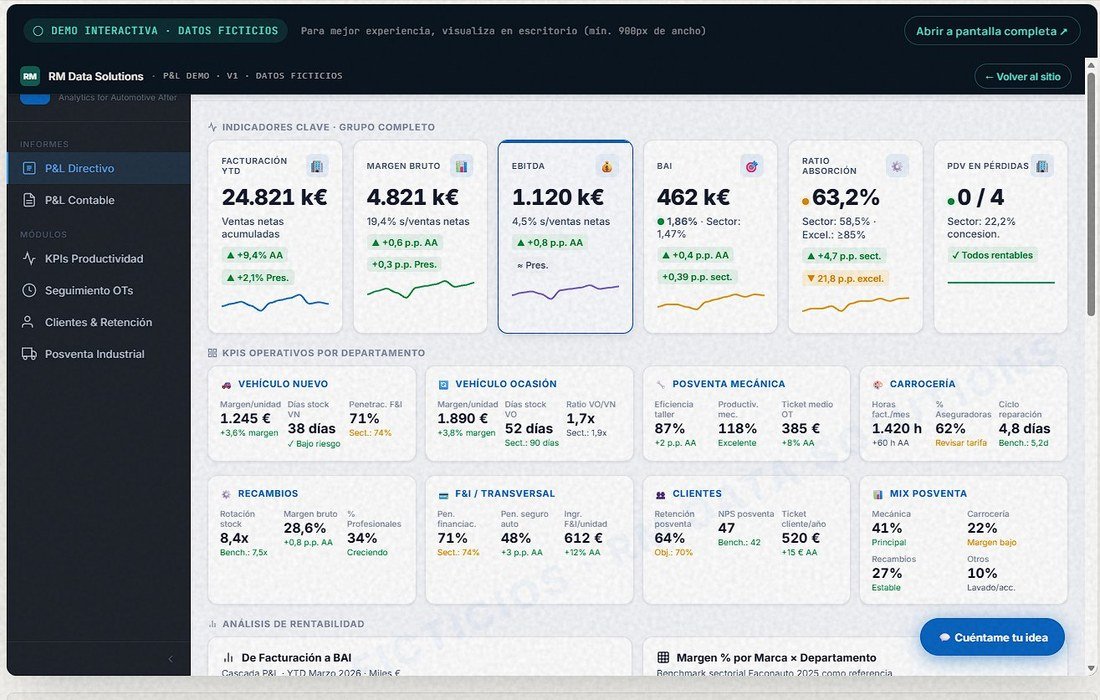 Dashboard P&L Directivo · RM Data Solutions